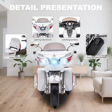 Load image into Gallery viewer, 12V Electric Motorcycle for Kids Ages 3-8, 2 Seats Ride-On Motorbike with 3 Wheels