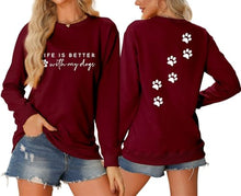 Load image into Gallery viewer, Sorry I'm Late I Saw A Dog Sweatshirt Women Funny Dog Lover Shirt Casual Crew Neck Long Sleeve Pullovers Lightweight