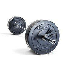 Load image into Gallery viewer, CAP Barbell 160 lb Elite Olympic Weight Set with 7ft Chrome Barbell & Black Bumper Plates