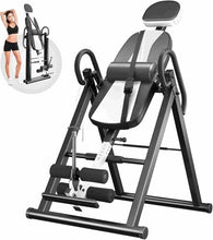 Load image into Gallery viewer, YOLEO Gravity Heavy Duty Inversion Table with Headrest & Adjustable Protective Belt Back Stretcher Machine for Pain Relief Therapy (Black)