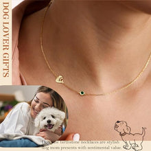 Load image into Gallery viewer, Btysun Dog Lover Gifts, Gifts for Dog Lovers Women Birthstone Necklace for Women Ruby Sideway Necklace Dainty Gold Necklaces with Paw July Birthday Gift Womens Stocking Stuffers 2025