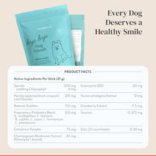 Load image into Gallery viewer, Dental Chews for Dogs - Scrapes Plaque, Freshens Breath & Fights Tartar - Dual-Layered Probiotic Dental Sticks - Vet-Formulated with 16 Active Ingredients - All Dog Sizes - Made in the USA - 30 Count
