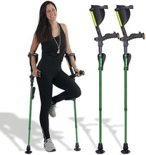 Load image into Gallery viewer, Ergobaum® 7TH Generation Prime by Ergoactives. 1 Pair (2 Units) of Ergonomic Forearm Crutches (Green)