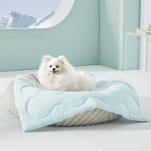 Load image into Gallery viewer, MIXJOY Cooling Blanket for Small Dog Breathable, Double Sided Q-MAX>0.5, Lightweight Pet Cooling Throw Blanket Summer for Dog Bed & Dog Crate, Washable Soft Dog Cat Cold Mat Durable, Aqua Blue, 25x35