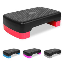 Load image into Gallery viewer, MIIUDGIG 18'' Adjustable Aerobic Step Platform, Adjustable Fitness 4-6in Exercise Stepper Workout with 2 Risers, Aerobics Stepper Workout Stepper for Home Gym Cardio Strength & Training (Red)