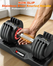 Load image into Gallery viewer, Rendpas Adjustable Dumbbells of 2, 1-Sec Weights Dumbbells Set, 5 in 2 Free Adjustable with Anti-Slip Texture Handle, Weight Set For Home Gym Suit both Men and Women