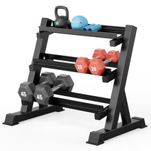 Load image into Gallery viewer, YOLEO Dumbbell Rack - 3 Tier & 5 Tier Compact Weight Rack for Dumbbell (Rack Only) (STANDARD, Rectangular Frame)