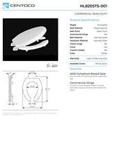 Load image into Gallery viewer, Centoco 2 inch Raised Toilet Seat for Seniors, Elongated, Open Front with Cover, Plastic, Made in the USA, HL820STS-001, White