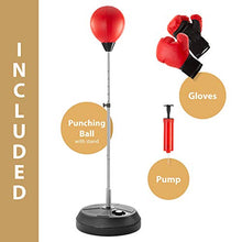 Load image into Gallery viewer, TechTools Punching Bag with Stand, Boxing Bag for Teens & Adults - Height Adjustable - Speed Bag for Training, Boxing Equipment, Stress Relief & Fitness