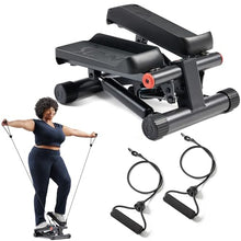 Load image into Gallery viewer, Sunny Health & Fitness Mini Steppers for Exercise at Home, Stair Step Workout Machine with Optional Resistance Bands, Full Body Cardio Equipment, Optional Free SunnyFit App Connection Smart Stepper