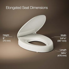 Load image into Gallery viewer, KOHLER 25875-47 Hyten® Elevated Quiet-Close™ elongated toilet seat, Almond