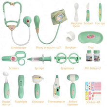 Load image into Gallery viewer, Liberry Doctor Kit for Toddlers 3 4 5 Years Old, 30-Piece Kid Doctor Toy with Stethoscope, Costume, Green Medical Pretend Play, Birthday Gift for Girls Boys