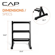 Load image into Gallery viewer, CAP Barbell 280 LB Dumbbell Set with 3-Tier Rack, Rubber Hex Weights