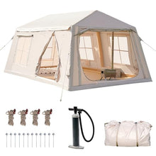 Load image into Gallery viewer, ABORON 8-10 Person Inflatable Camping Tent, 2-Room Glamping Tent with Pump