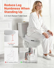 Load image into Gallery viewer, VEVOR Raised Toilet Seat, 300 lbs Load Capacity, 3.5-Inch Lift Height, Commode Elevated Toilet Seat Riser with Enlarged Opening for Seniors, Elderly, Handicap, Disabled, and Adults, Fits Round Bowl