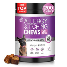 Load image into Gallery viewer, Dog Allergy Chews 200ct - Dog Allergy and Itching Skin Relief Anti Itch Aller Immune Bites for Dogs licking Paws Treatment Relief Itchy Chew Probiotics Vitamins for Skin and Coat Allergies - Chicken