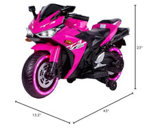 Load image into Gallery viewer, Kids Electric Motorcycle with Training Wheels, Light Wheels, Ride On Motorbike, Speed by Hand, Music Function, Max Load 66LB (Pink)