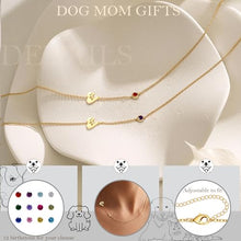 Load image into Gallery viewer, Dog Owner Gifts, Dog Mom Gifts for Women Birthstone Necklace for Women Non Tarnish Gold Necklace with Sapphire September Birthday Gift Adjustable Stocking Stuffers for Her Anniversary Memorial Jewelry