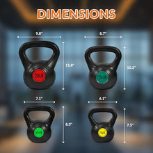 Load image into Gallery viewer, Fitvids Kettlebell Sets 4 Piece Strength Training KettleBells Weight Set 5lb, 10lb, 15lb, 20lb Kettle Bell