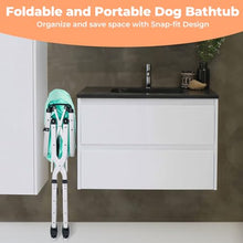 Load image into Gallery viewer, KITPLUS Portable Dog Bathtub, 5 Height Adjustable Dog Washing Station for Pet Shower and Grooming Foldable Bathing Tub with Storage & Anti-Slip Design for Small Large Dogs Cats