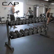 Load image into Gallery viewer, CAP Barbell 550 LB Dumbbell Set with 2-Tier Rack, Rubber Hex Weights Dumbbells Set