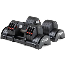 Load image into Gallery viewer, REP Fitness Adjustable Dumbbell Set - 5-40 Lbs, Quickdraw, Multiple Weight Ranges
