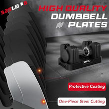 Load image into Gallery viewer, Keppi Adjustable Dumbbells Set-40lb Pair, Anti-Slip Metal Fast Adjust Weight Handle, Exercise & Fitness for Full Body Workout -DBA40(Pair)