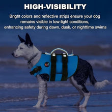 Load image into Gallery viewer, Dogcheer Dog Harness Life Jacket, High Buoyancy Neoprene Dog Life Vest for Swimming Boating, Adjustable Puppy Swim Vest Reflective Pet Float Vest for Small Medium Large Dogs - Blue, XS
