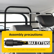 Load image into Gallery viewer, Universal Fit Dog Barrier for SUV,Sedan,Truck,Front/Back Seat,Elastic 5 Ropes&Steel Hooks Firmly Fixed,42.5"–62"Width Adjustable,Dog Car Barrier Follow the Seat Movement,Durable Matte Paint