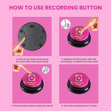 Load image into Gallery viewer, Paws and Smiles Dog Buttons for Communication, 8-Pack Recordable Talking Buttons for Dogs & Cats, 30-Second Voice Dog Training Buttons Starter Set Pet Communication Buzzer Gift
