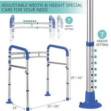 Load image into Gallery viewer, Lianjindun Toilet Safety Rails, Adjustable Toilet Frame for Elderly, Seniors, Handicap & Disabled, Foldable Handicap Toilet Handles Fit Any Toilets(Dark Blue)