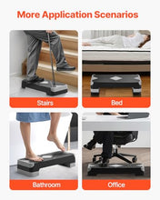 Load image into Gallery viewer, VEVOR Aerobic Exercise Step Platform, 28-Inch Workout Aerobic Stepper, Height Adjustable Fitness Training Step Deck Trainer with 4 Risers, Non-Slip Surface Bench for Home Gym Cardio Strength, Gray
