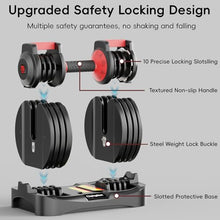 Load image into Gallery viewer, Upgraded Adjustable Dumbbells Set 25 lbs, 9 Weights Dumbbell Set