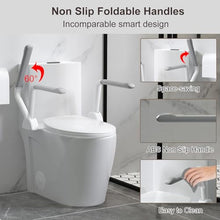 Load image into Gallery viewer, Toilet Safety Rails for Seniors,Space Saving Foldable Toilet Handle, Toilet Support Rails for Seniors and Disabled, Pregnant Women, Grab Bars Toilet Safety Frame