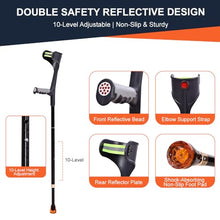 Load image into Gallery viewer, Folding Forearm Crutche for Adults - 10-Level Adjustable Telescopic, Lightweight Aluminum and TPR