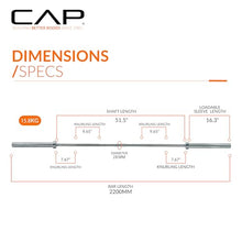 Load image into Gallery viewer, CAP Barbell Olympic Bar, Bronze Bushings, Chrome, 51.75'' (New Version)