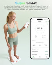 Load image into Gallery viewer, arboleaf Scale for Body Weight, 8-Electrode Smart Scale with BMI, Body Fat, Muscle Mass, Full Body Composition Analyzer, High Precision Digital Bathroom Scale