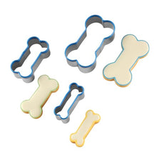 Load image into Gallery viewer, Dog Bone Cookie Cutters Set of 3, Bone Shapes Cookie Cutter, Biscuit Dog Treat Cookie Cutter Set for Homemade (Blue Is Visible & Friendly For Your Pup/Doggy)