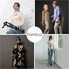 Load image into Gallery viewer, Famica FlexiCrutch for Adult (x2 Unit, Open Cuff) - Red Dot Design Award Winner, Adjustable Ergonomic Handles, Cuff, Height, Foldable, Lightweight and Non-Slip Forearm Crutches