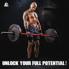 Load image into Gallery viewer, LIONSCOOL 7ft Olympic Barbell (Red Ceramic Shaft & Black E-coated Sleeves, 1500LBS, No Center Knurl)