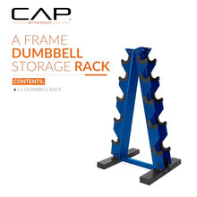Load image into Gallery viewer, CAP A-Frame Dumbbell Hand Weight Vertical Storage Rack - Blue