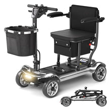 Load image into Gallery viewer, Lightweight Mobility Scooter for Adults & Seniors - Cruise & Airport Approved, 43lb Foldable Portable Motorized Scooters with Removable Lithium Battery for 12.4 Miles Travel, 300lb Capacity, Silver