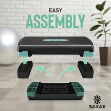 Load image into Gallery viewer, Step Aerobics Platform Set with Weighted Vest & Measuring Tape-Green Black