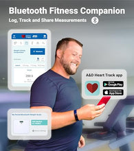 Load image into Gallery viewer, A&D Medical Digital Body Weight Scale, UC-356BLE Bluetooth Bathroom Weight Machine, UltraWide Platform and Large Display, Syncs with A&D App,550lb (249kg), Batteries Included, White