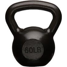 Load image into Gallery viewer, Amazon Basics Cast Iron Kettlebell for Strength Training, Wide Handle, 60 Pounds, Black