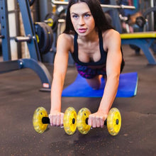 Load image into Gallery viewer, Exercise Ab Roller Wheel Tummy Weight Equipment Abdominal Roller Hand Weights Dumbbell for Yellow Fitness Device