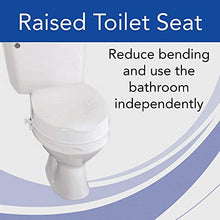 Load image into Gallery viewer, Homecraft Savanah Raised Toilet Seat with Lid, 4" Elevated Seat for Seniors, Universal Fit for Most Standard Toilets, Portable & Tool-Free, Seat Riser, Ergonomic Design, White