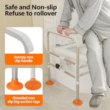 Load image into Gallery viewer, Emergency Alert Toilet Safety Rails for Seniors (665lbs), Adjustable LED Toilet Frame with Call Bell & Handles for Elderly, Foldable Handicap Toilet Aid Support for Most Toilets, Stand Up Assist