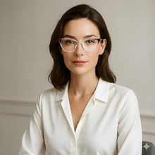 Load image into Gallery viewer, DOERAYMI Crystal Pink Blue Light Glasses for Woman: Rose Gold Hinges, Feather-Light Reading Glasses for Working & Streaming
