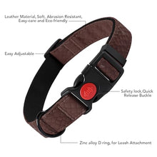 Load image into Gallery viewer, Soft Leather 4ft Dog Collar and Leash Set,Stylish 4ft PU Leather Dog Training Leash, Adjustable Durable Pet Collars with Quick Release Buckle for Large Dogs,Medium Dogs,Mocha